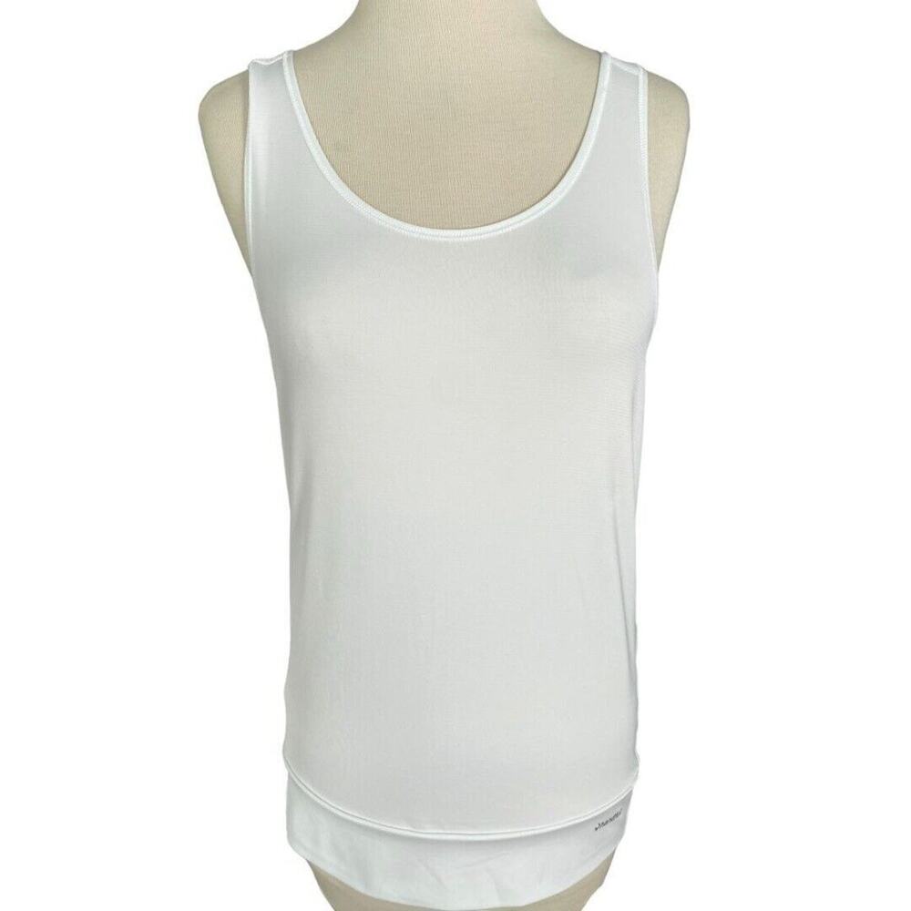 Small Handful White Drape Back Tank Top Performance